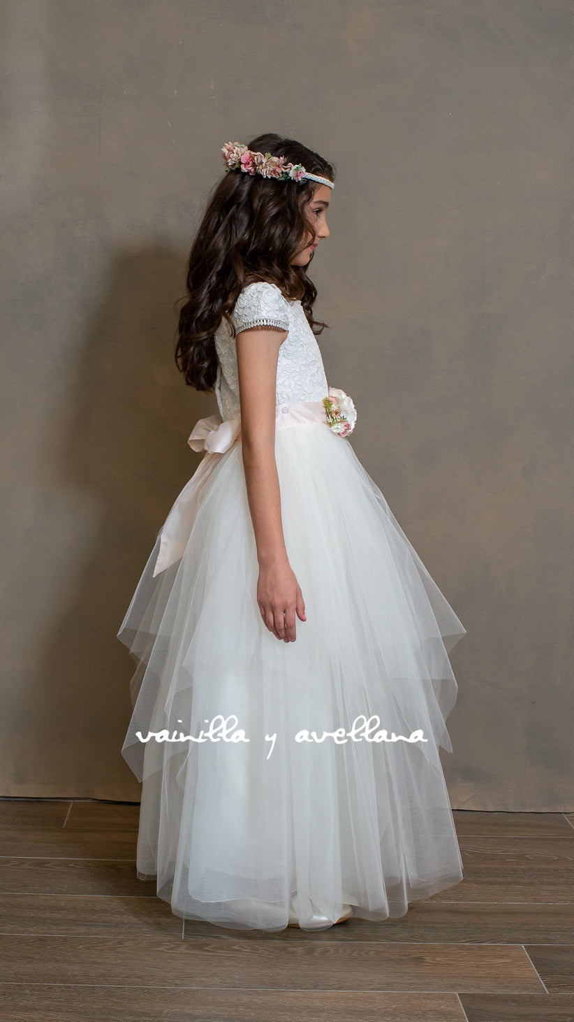 Coral-2 First Communion Dress 2 in 1