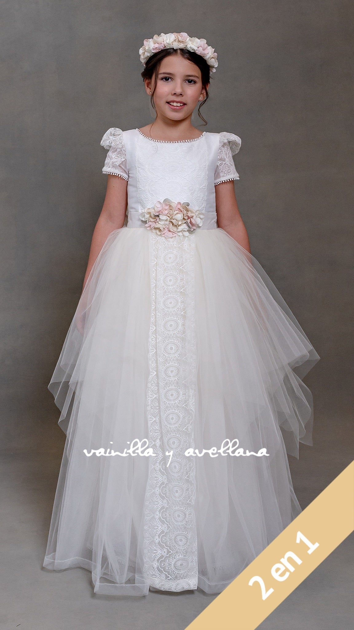 Vestido Comunión 2 en 1 Begonia