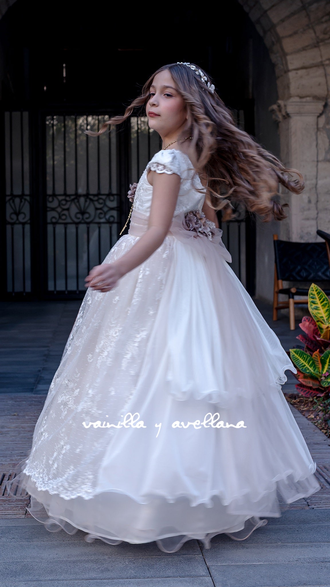 Vestido Comunion Artemisa Hueso- Champagne (Only Pre-order)