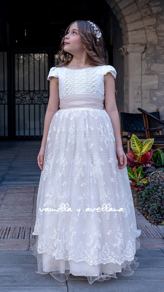 Vestido Comunion Artemisa Hueso- Champagne (Only Pre-order)