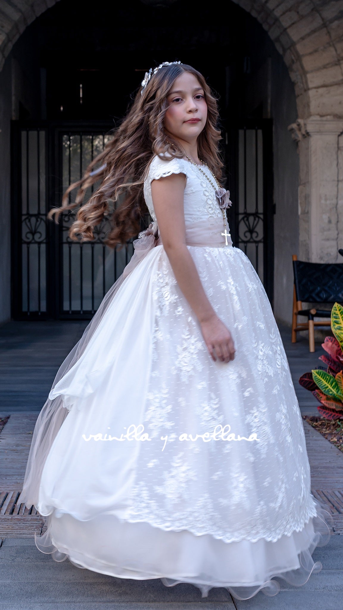 Vestido Comunion Artemisa Hueso- Champagne (Only Pre-order)